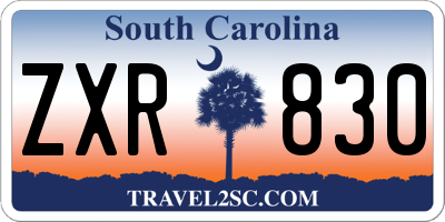 SC license plate ZXR830