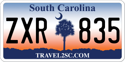 SC license plate ZXR835