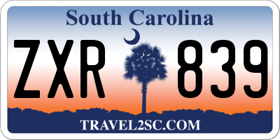 SC license plate ZXR839