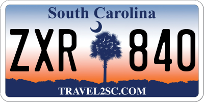 SC license plate ZXR840