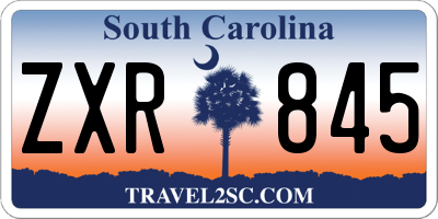 SC license plate ZXR845