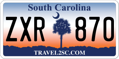 SC license plate ZXR870