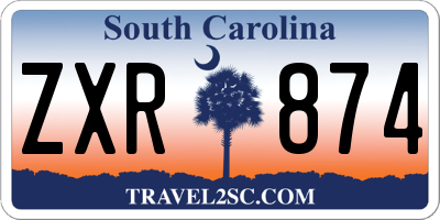 SC license plate ZXR874