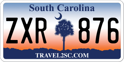 SC license plate ZXR876