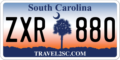 SC license plate ZXR880