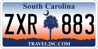 SC license plate ZXR883