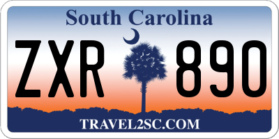 SC license plate ZXR890