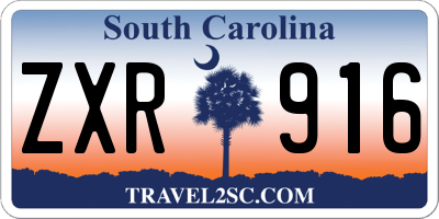 SC license plate ZXR916