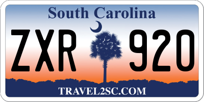 SC license plate ZXR920