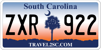 SC license plate ZXR922