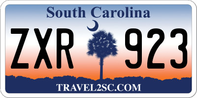 SC license plate ZXR923
