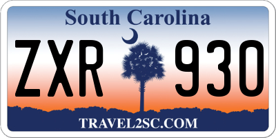 SC license plate ZXR930