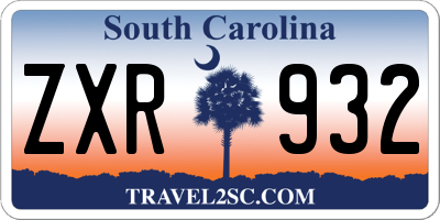 SC license plate ZXR932