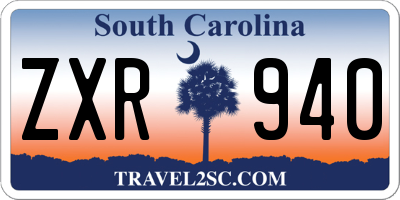 SC license plate ZXR940