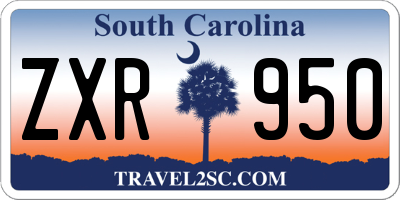 SC license plate ZXR950
