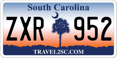 SC license plate ZXR952
