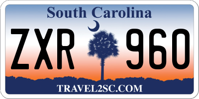SC license plate ZXR960