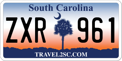 SC license plate ZXR961