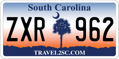 SC license plate ZXR962