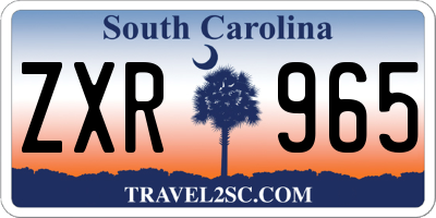 SC license plate ZXR965