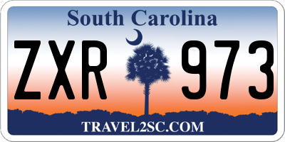SC license plate ZXR973