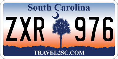 SC license plate ZXR976