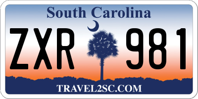 SC license plate ZXR981