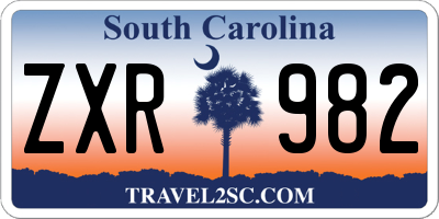SC license plate ZXR982