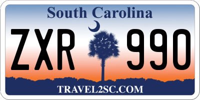 SC license plate ZXR990