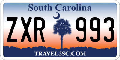 SC license plate ZXR993