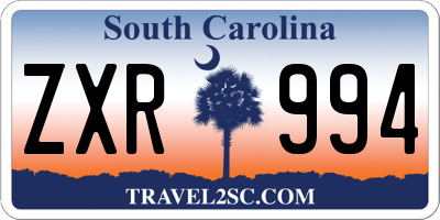 SC license plate ZXR994