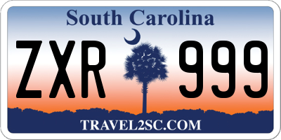 SC license plate ZXR999