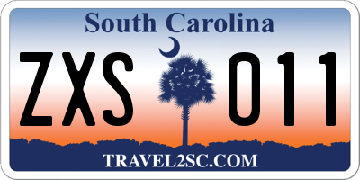 SC license plate ZXS011