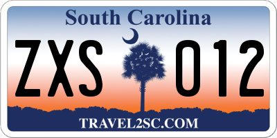 SC license plate ZXS012