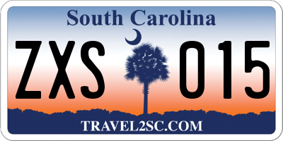SC license plate ZXS015