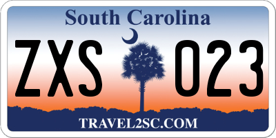 SC license plate ZXS023