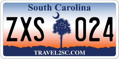 SC license plate ZXS024