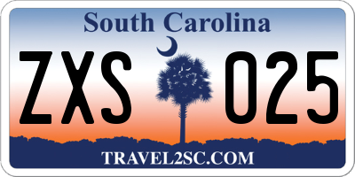 SC license plate ZXS025