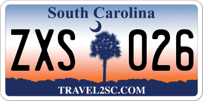 SC license plate ZXS026