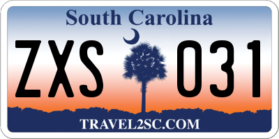 SC license plate ZXS031