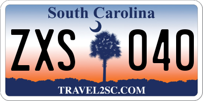 SC license plate ZXS040