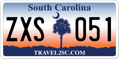 SC license plate ZXS051