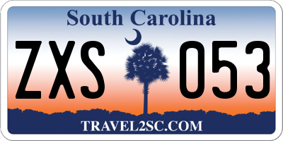 SC license plate ZXS053