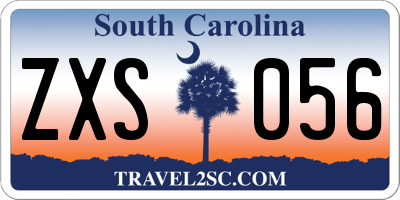 SC license plate ZXS056