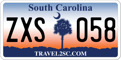 SC license plate ZXS058
