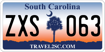 SC license plate ZXS063