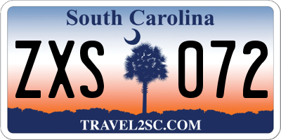 SC license plate ZXS072