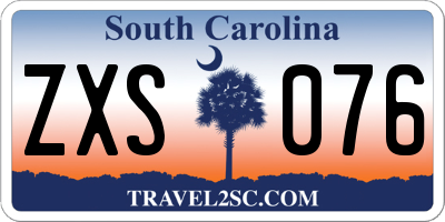 SC license plate ZXS076