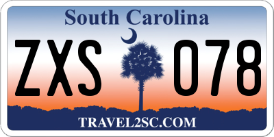 SC license plate ZXS078