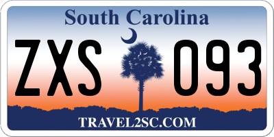 SC license plate ZXS093